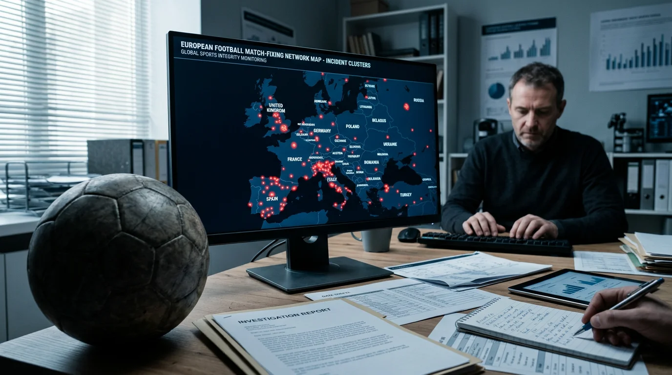 Mapa europeo de partidos sospechosos detectados por Sportradar en 2025