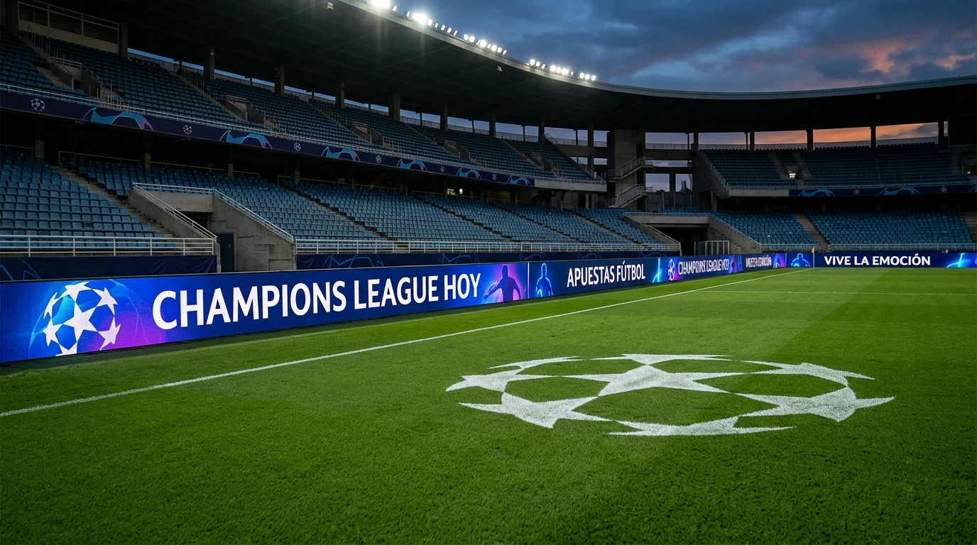 Pantalla de cuotas de Champions League con formato liguilla y métricas europeas