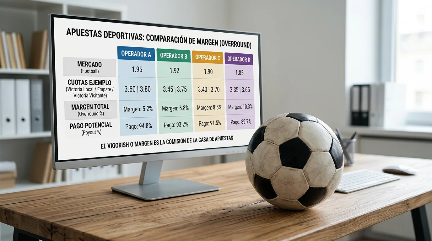 Calculadora de overround con comparación de márgenes entre operadores