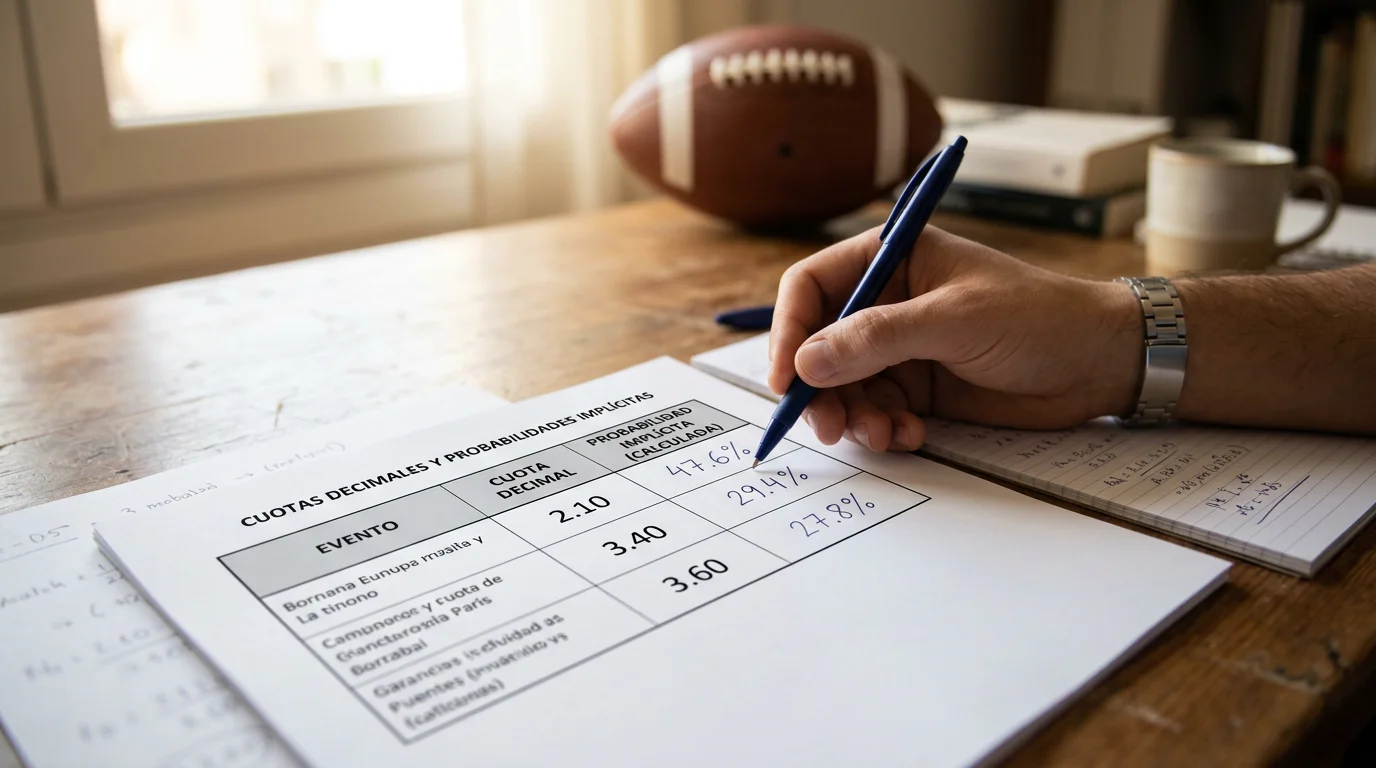 Calculadora de probabilidad implícita con ejemplos de cuotas reales