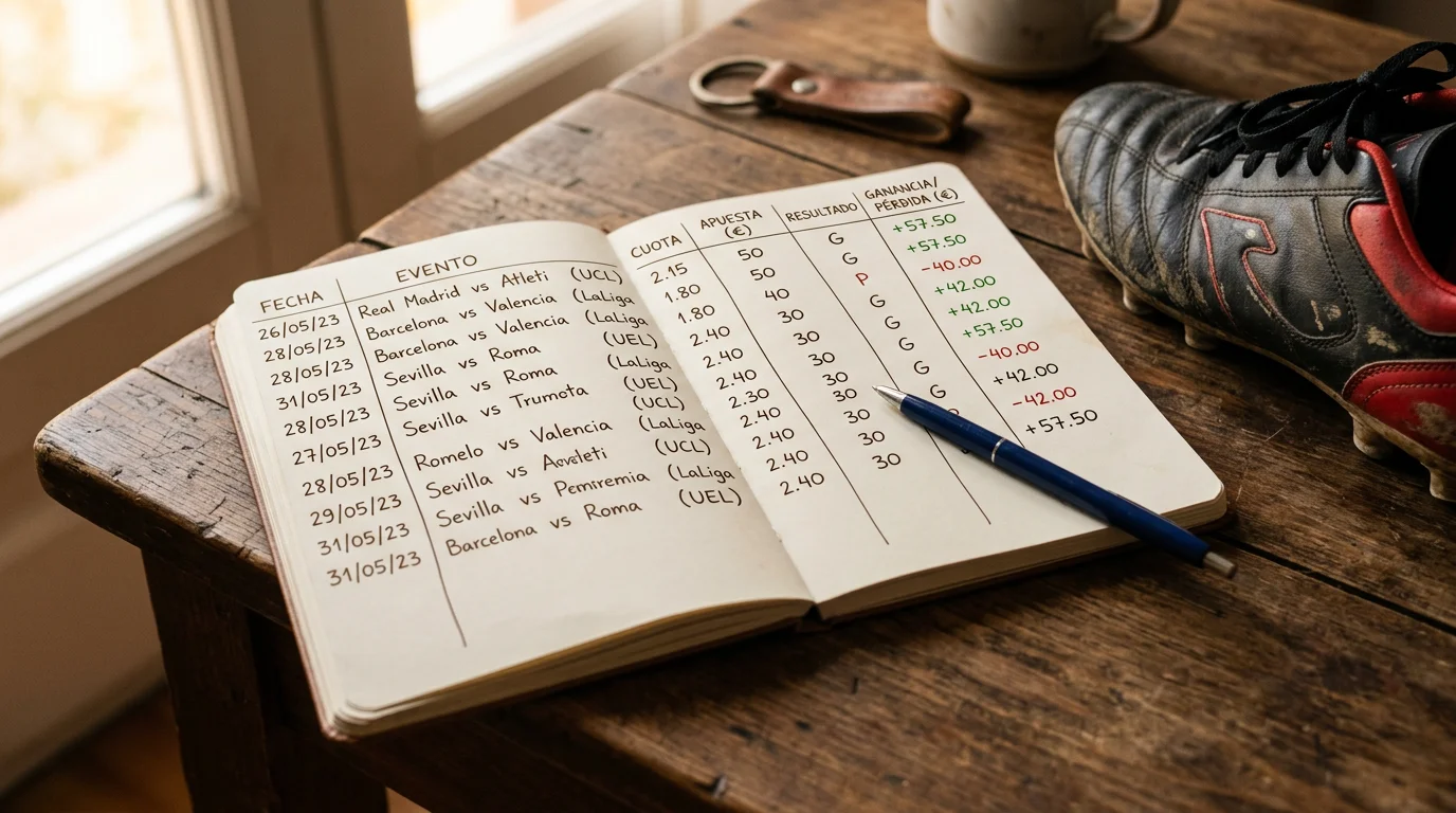 Plantilla de registro de apuestas con columnas esenciales
