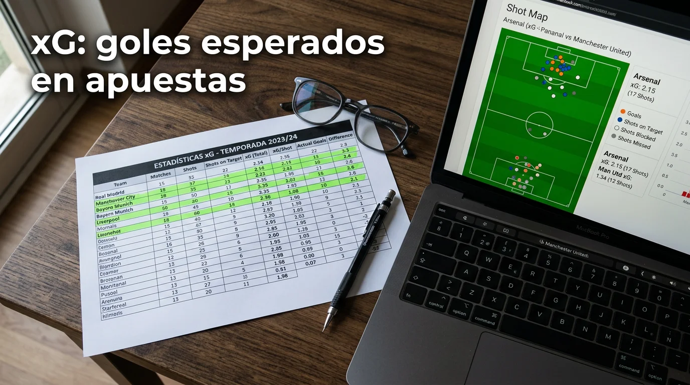 Gráfico analítico de goles esperados y xGA aplicados a apuestas de fútbol en LaLiga